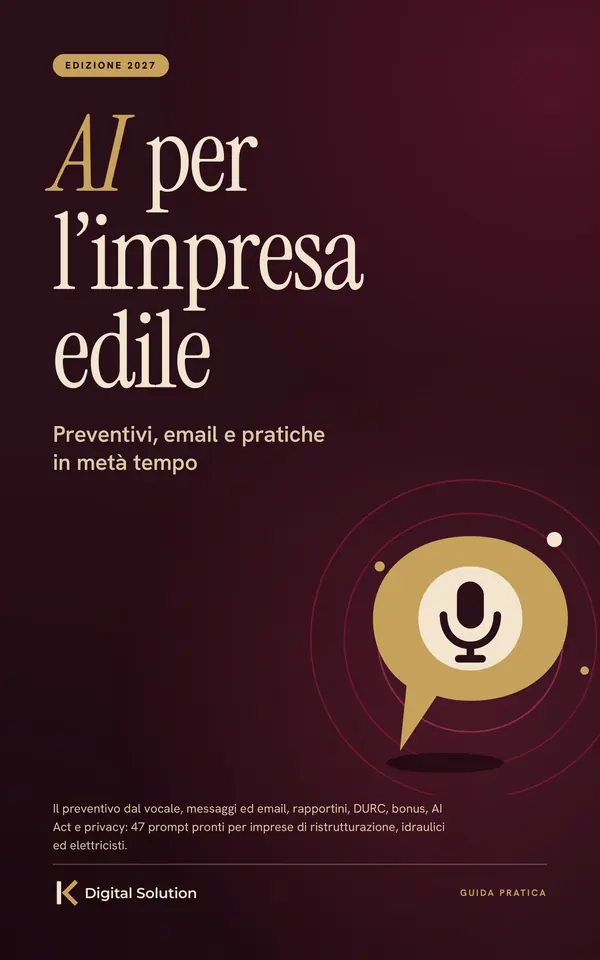 Copertina di AI per l’impresa edile: preventivi, email e pratiche in metà tempo